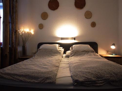 Una cama o camas en una habitación de Apartment with a shared sauna in Bichlbach