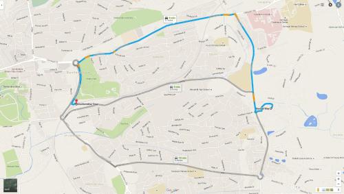 a map of a city with a blue at Dunfermline - Premium Two Bedroom Apartment - KW in Dunfermline