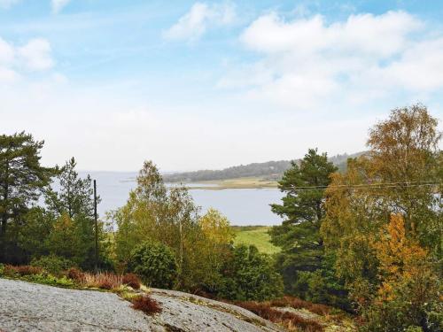 a view of a lake from a hill at 5 person holiday home in KLÖVEDAL in Klövedal