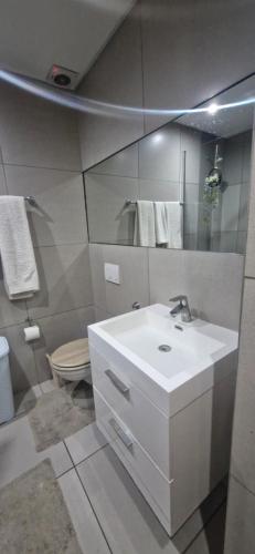 Ένα μπάνιο στο Elegant Wild Olive Apartment at Grove Mall