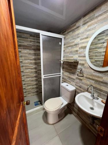 Koupelna v ubytování Apartamentos Manatwar