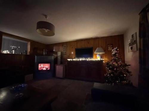 TV a/nebo společenská místnost v ubytování Maison à Fougerolles-Saint-Valbert avec jardin