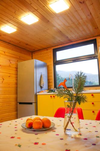 Kuchyň nebo kuchyňský kout v ubytování SUN & MOON Cottage Dreamy cabin next to forest