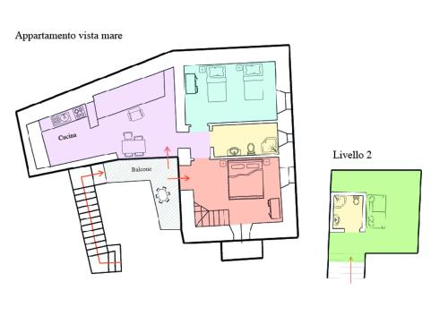 a floor plan of the apartment at Home Dren in Prepotto