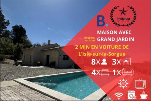 Charmante maison avec piscine et grand jardin