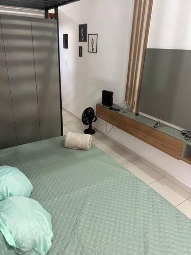 Postel nebo postele na pokoji v ubytování Studio Lucas 02 - Hospede-se próximo ao shopping