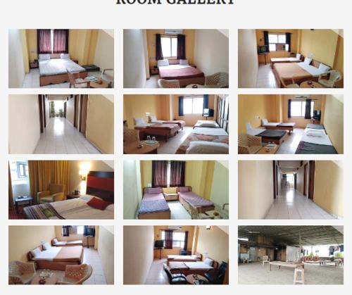 a collage of photos of a room with furniture at Hotel Ten in Vapi