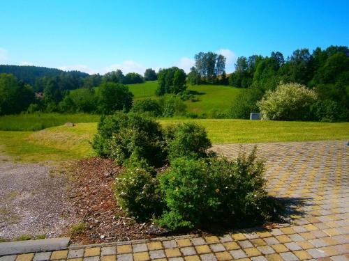 a group of bushes on a brick road at Peaceful Mountain Holiday Stay in Stupná