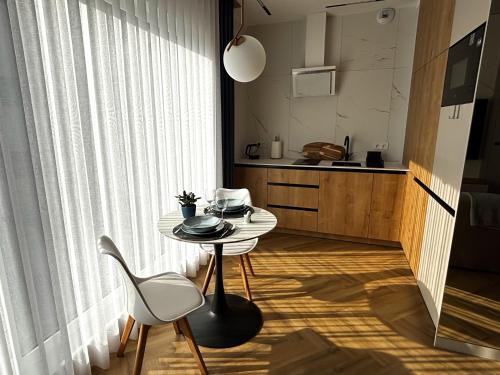 Kuchyň nebo kuchyňský kout v ubytování Apartament Złota Polana Parku