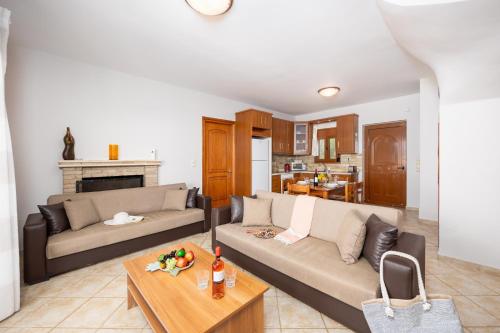 Χώρος καθιστικού στο Villa Aetos