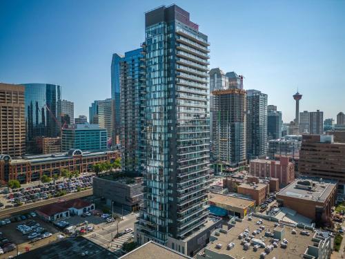 Nespecifikovaný výhled na destinaci Calgary nebo výhled na město při pohledu z apartmánu