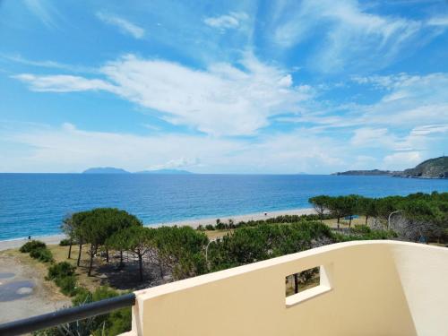 a view of the ocean from a balcony at Poseidon Bay Residence in Milazzo