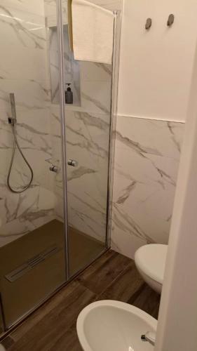 ビシェーリエにあるDimora Pasciáのシャワーとトイレ付きのバスルーム