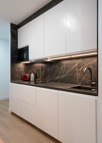 Η κουζίνα ή μικρή κουζίνα στο Apartamentos Lang
