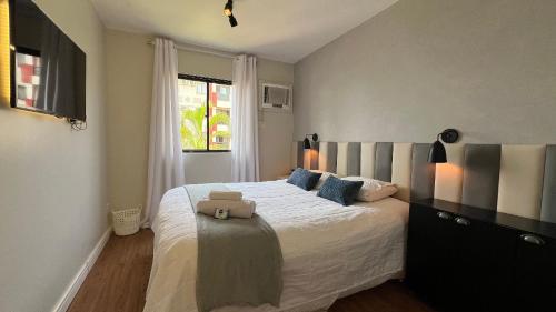Katil atau katil-katil dalam bilik di Flat 241 com vista espetacular