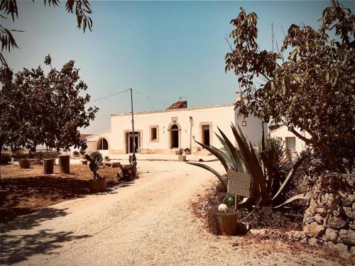 a dirt road leading to a white building at Villa Nuova 1924 in Mottola