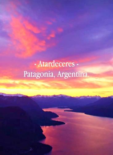 a sunset with the wordsariespaces at Habitacion Privada en Casa de Ale in San Martín de los Andes