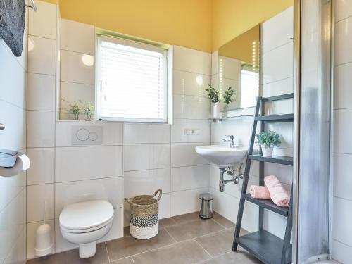 a bathroom with a toilet and a sink at Mur-Chalet St Michael L in Sankt Michael im Lungau
