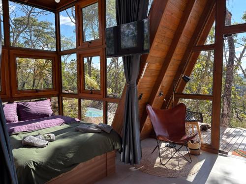 Χώρος καθιστικού στο O Canto das Fadas Chalés