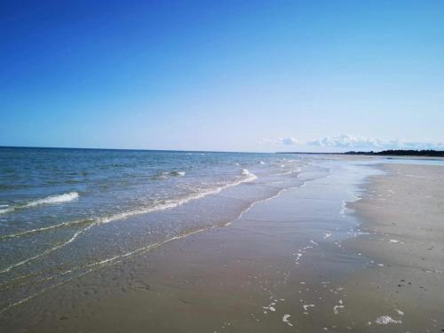 a beach with the ocean and the shoreline at 6 person holiday home in Hadsund-By Traum in Hadsund