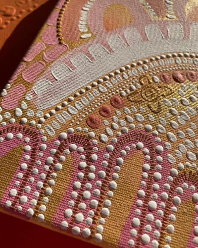 a close up of beads on the side of a pillow at Indigescapes River Views Brisbane Sleeps 6 Includes Carpark in Brisbane
