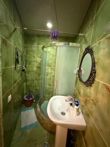 łazienka z umywalką i prysznicem w obiekcie Apartment Mate w mieście Tbilisi City