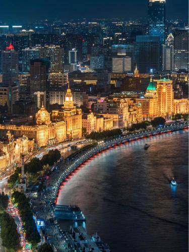 Vue générale sur Shanghai ou vue de la ville depuis l'hôtel