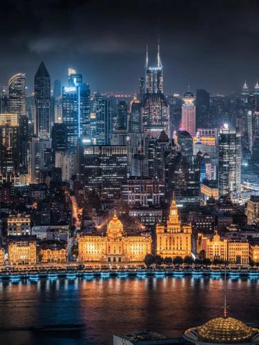 Vue générale sur Shanghai ou vue de la ville depuis l'hôtel