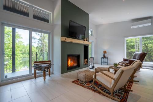 Χώρος καθιστικού στο Spa et Private lake - Le Rocher du Lac