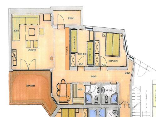 Plano de Apartment in Wald im Pinzgau with Swimming Pool and Views