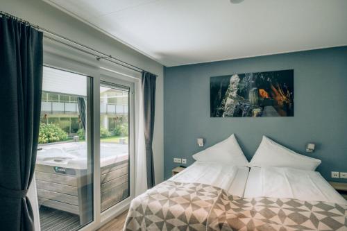 Postel nebo postele na pokoji v ubytování Hotel Schloss Ragaz