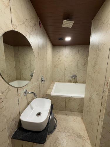 Koupelna v ubytování Hotel K Max