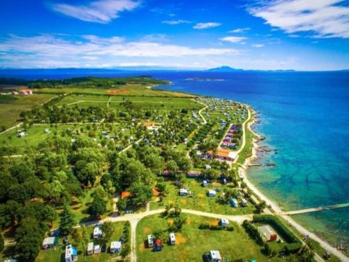 an aerial view of a park next to the ocean at Holiday Home in Vodnjan near the Sea in Vodnjan