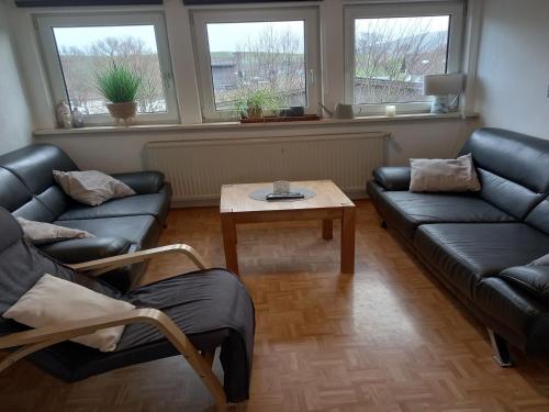 Χώρος καθιστικού στο Große Ferienwohnung in Stormbruch mit Terrasse