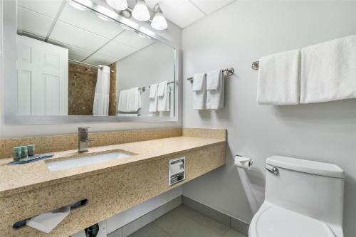 a bathroom with a sink and a mirror at Best Western Prince George Downtown in Prince George