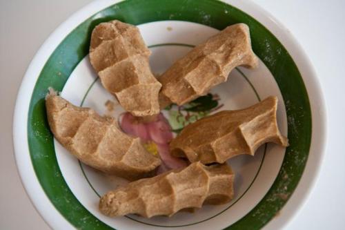a plate of food with waffles on a plate at Stargazing Homestay Nako in Nako