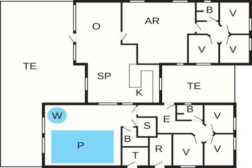 a floor plan of a house at Luxury Pool Retreat in Nordborg - By Traum Ferienwohnungen in Nordborg