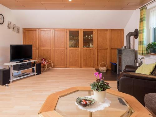 TV a/nebo společenská místnost v ubytování Ferienwohnung im Bernautal