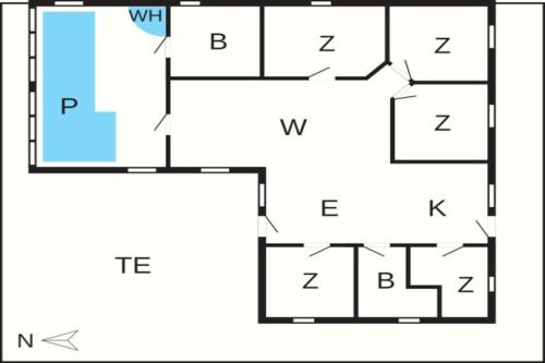 a floor plan of a house at 12 person holiday home in Vinderup-By Traum in Vinderup