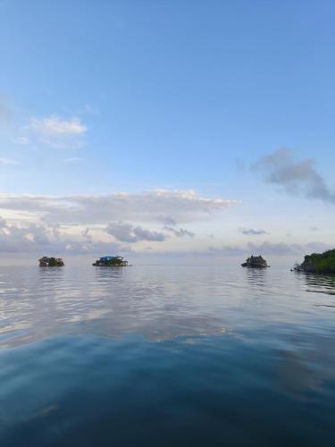 a large body of water with islands in the water at Casa Acuarimantima in Tintipan Island