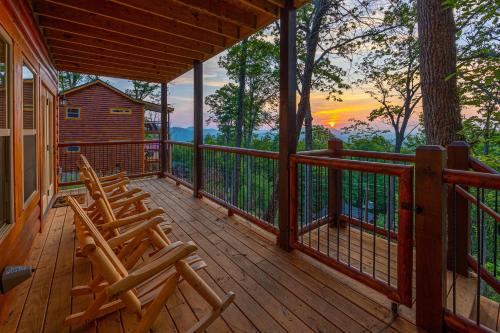 a deck with chairs on it with a view at Amazing Views & a Pool by American Patriot Getaways in Cartertown