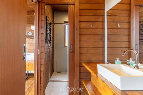 Bilik mandi di Cabana na serra com linda vista VST012