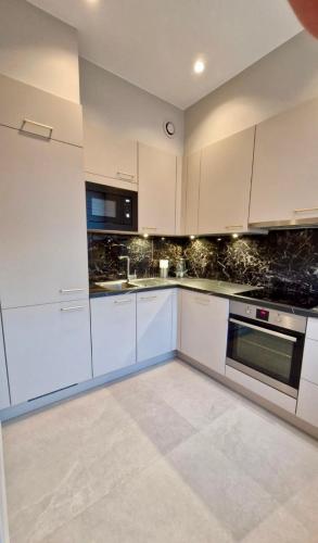 Kuchyň nebo kuchyňský kout v ubytování Modern cozy flat close to Attractions & Transport