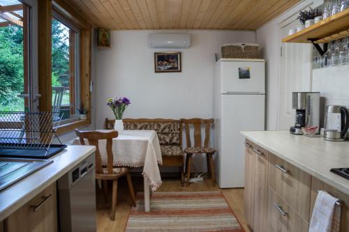 Η κουζίνα ή μικρή κουζίνα στο Cosy wooden house in the heart of Apuseni.
