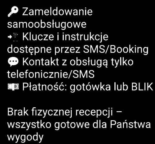 a bunch of white text on a black background at Villa Ventana Poznań City Free Parking Śniadanie w Cenie in Poznań