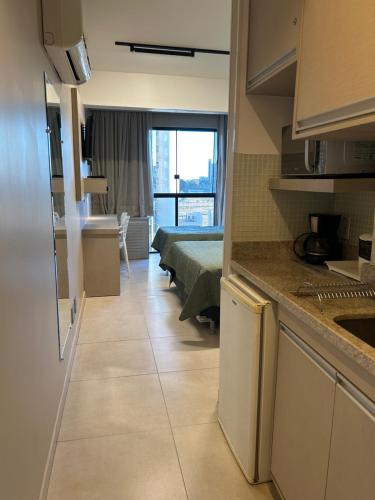 Nhà bếp/bếp nhỏ tại Flat Garvey Hotel Brasília 835