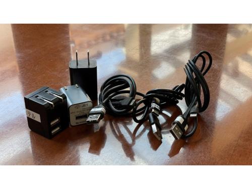 a bunch of plugs and cables on a table at Shinyokohama Kokusai Hotel - Vacation STAY 62852v in Yokohama