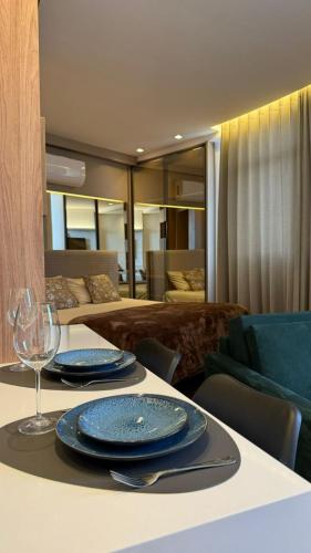 Et opholdsområde på Apartamento área central portaria 24 horas