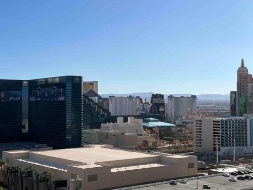 a view of a city with tall buildings at Mgm 1 Bedroom Balcony And Or Studio Luxury Suites in Las Vegas