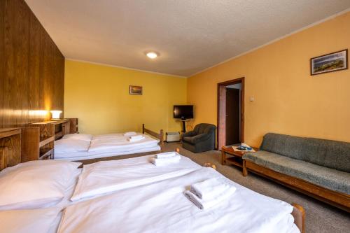 Ένα ή περισσότερα κρεβάτια σε δωμάτιο στο Hotel Tanecnica
